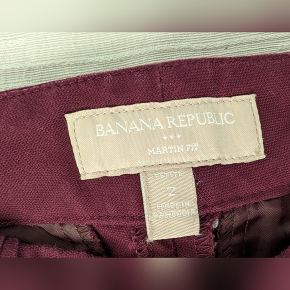 Banana Reblic Women's Burgundy Martin Fit Pants Size 2 - Picture 12 of 15